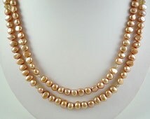Fairbanks Long Glass Beaded Necklace Pearl