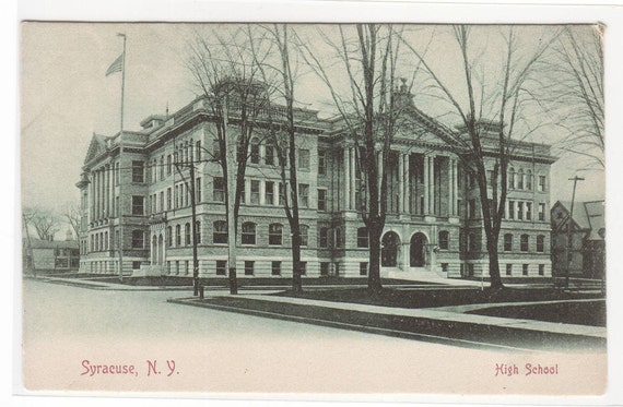 Items similar to High School Syracuse New York 1907c postcard on Etsy