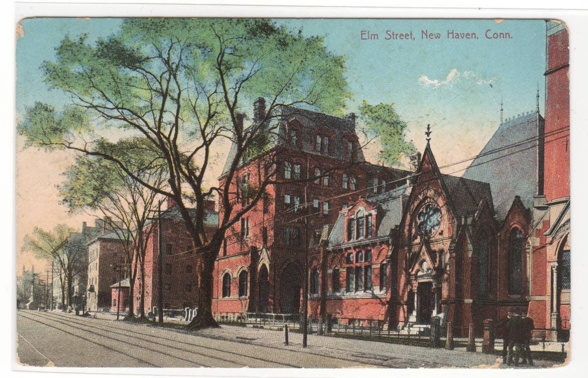 Elm Street New Haven Connecticut 1915 postcard by ThePostcardDepot
