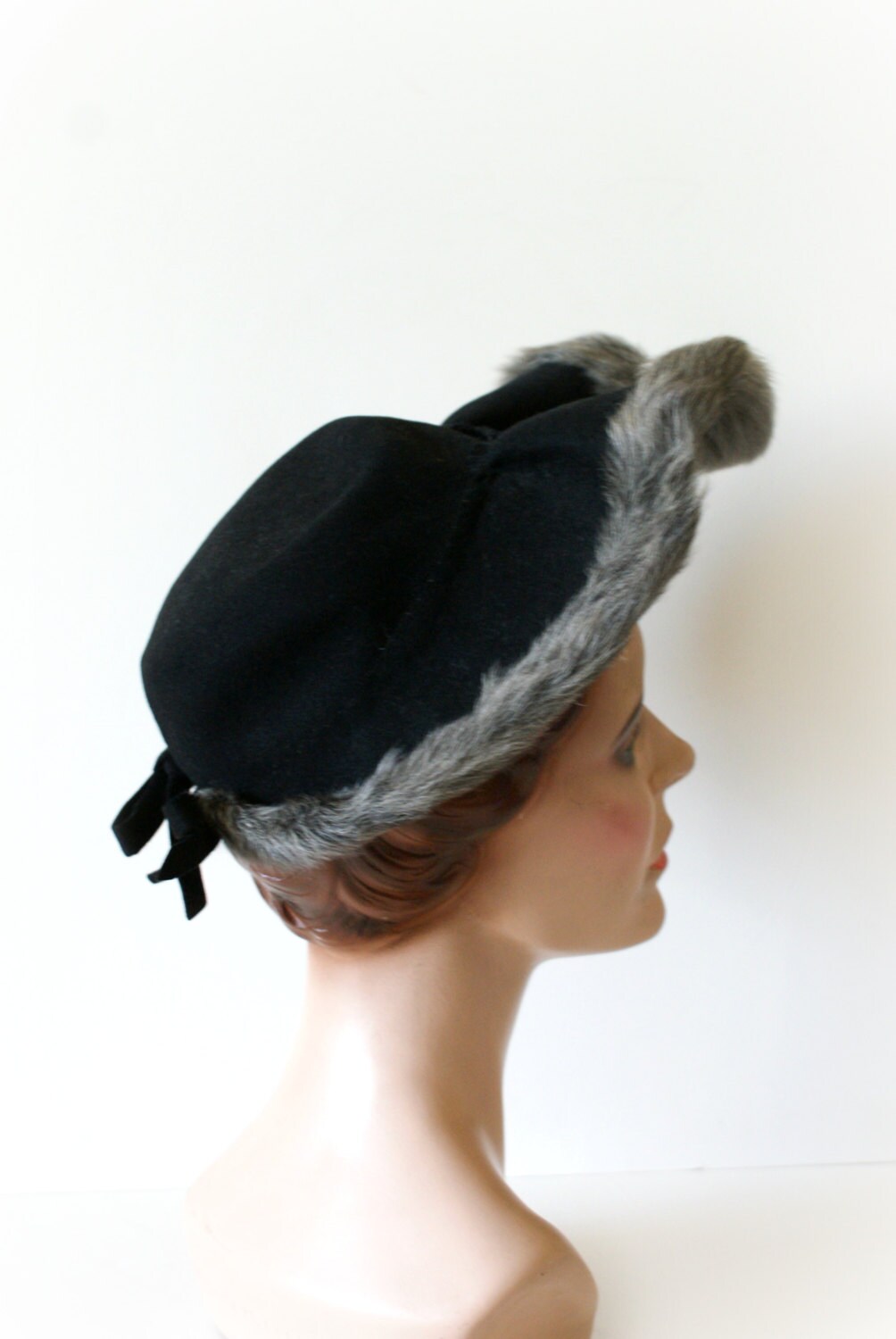 1940's Vintage Felt & Fur Hat