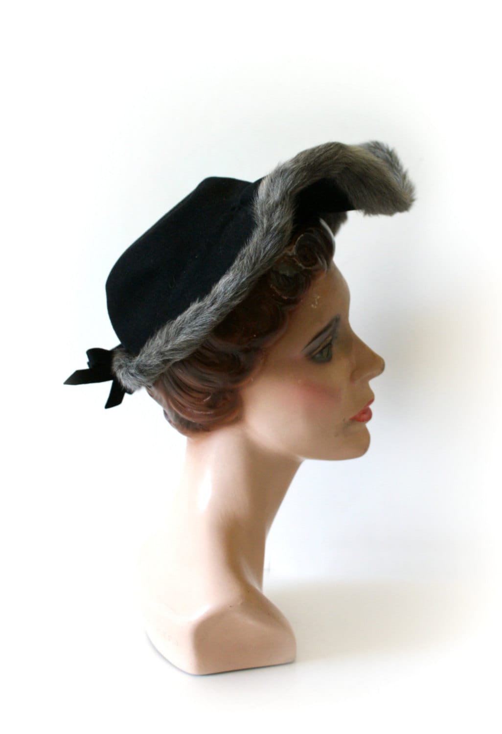 1940's Vintage Felt & Fur Hat