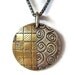 Round Acid Etched Silver Brass Pendant