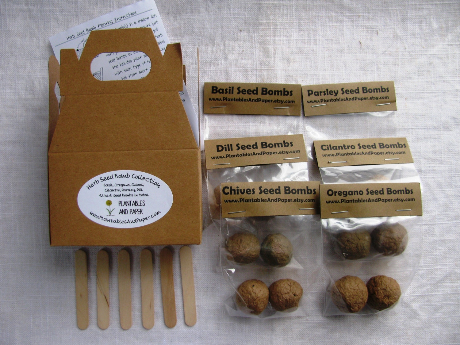 READY TO SHIP Mini herb garden seed bomb kit Includes 2
