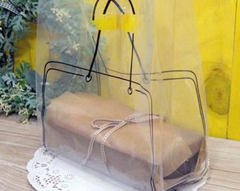 20 Black Line Bag Design Transparent Bags (9.8 x 13.6in)