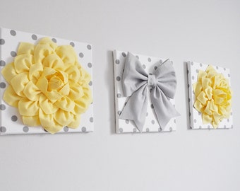 Yellow And Gray Wall Decor baby girl nursery wall decor large gray bows and light Yellow And Gray Wall Decor baby girl nursery wall decor large gray bows and light