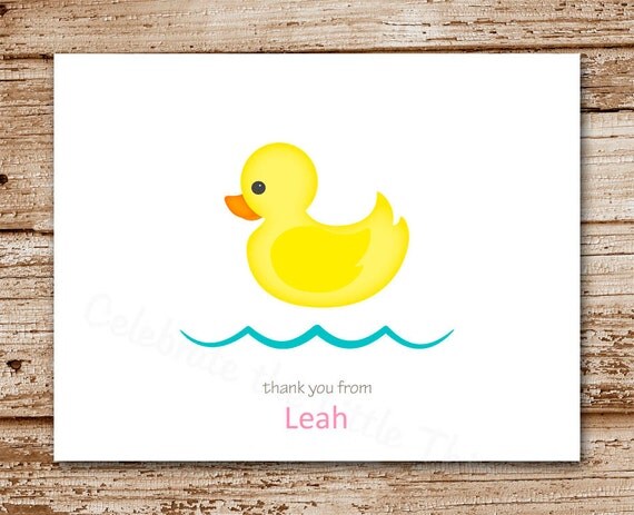 Set of 8 Duck Baby Thank You Cards - Yellow Duck - Note Cards - Stationery - Notecards - Baby Boy - Baby Girl - Blank Cards - Personalized Il_570xn