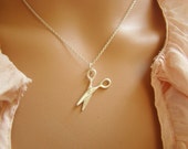 Scissor Necklace, 925 Sterling Silver Scissor Charm Necklace, Scissor Pendant Necklace, Gift for Hair Stylist N010