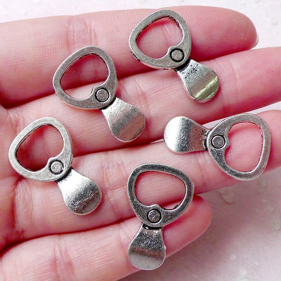 Soda Can Tab Charm Ringpull Ring Pull Charm 5pcs by MiniatureSweet