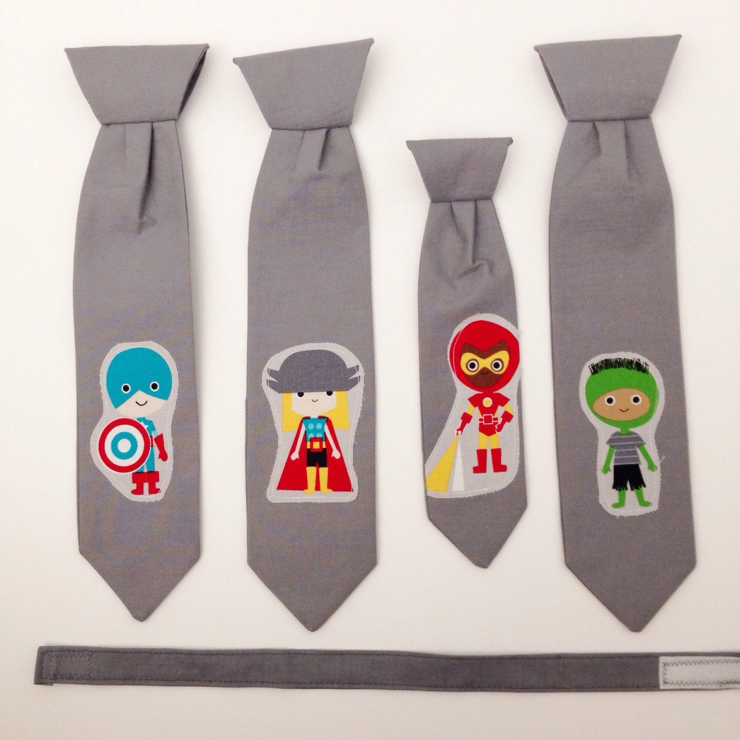 Boys Avenger Kids Velcro Neck Tie READY TO SHIP by elkdresses