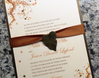 Elegant Fall Wedding Invitation