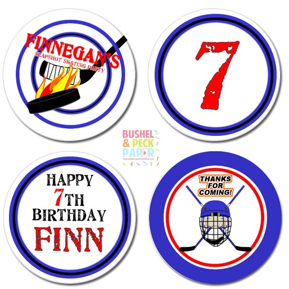 Slapshot Hockey Party #Stickers, Gift #Tags OR Cupcake #Toppers Il_570xn