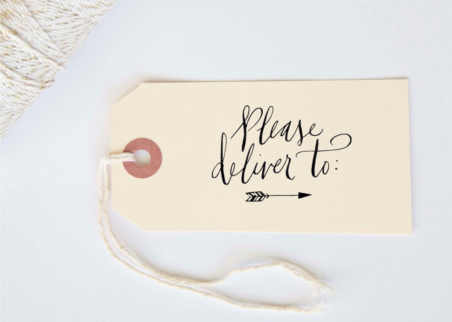 Please Deliver To Stamp Calligraphy Handwritten Stamp for