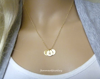 Three Initial Necklace, Personalized, Girlfriend Gift, Monogram Necklace, Custom Name Necklace, 1 2 3 Initial Friendship Kids Mom Women