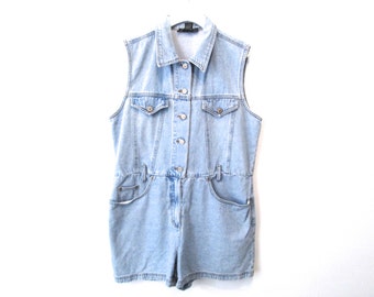 Items similar to vintage 80s 90s blue DENIM GUESS overall shorts size S ...