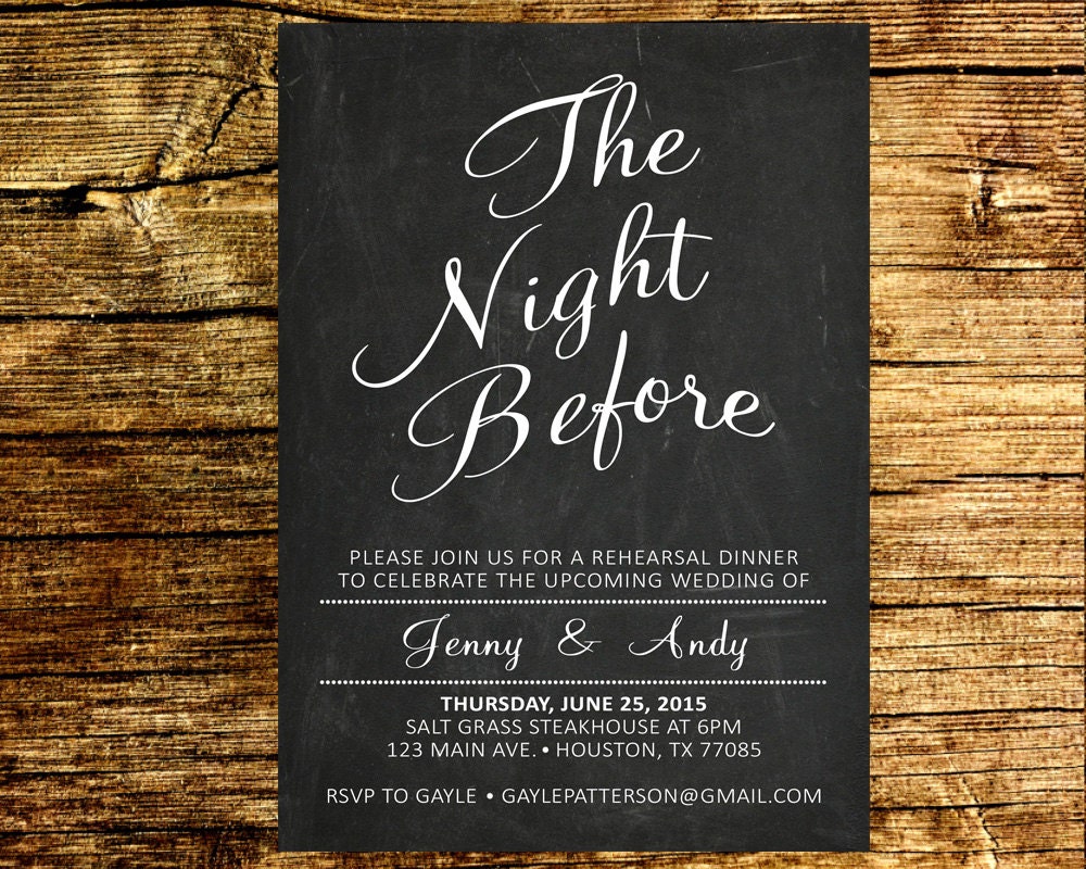 The Night Before Rehearsal Dinner Invitations 1