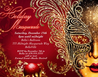 Holiday Masquerade, Christmas Masquerade, Masquerade Party, Masquerade ...