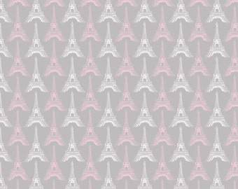 Pepe in Paris Fabric by Riley Blake - Half Yard Tower in Gray