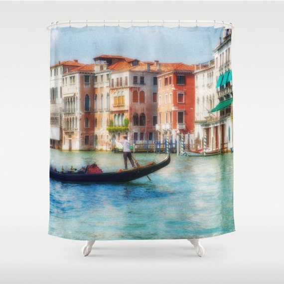 Shower Curtain Venice Italy Tuscany Gondolas