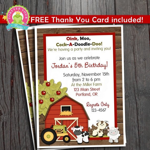 Barnyard Birthday Invitation / Barnyard Invitation / Barnyard Party Invite / Barnyard Party / Birthday Invitation Il_570xn
