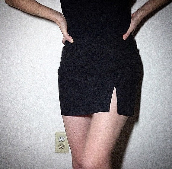 black side slit mini skirt size 3