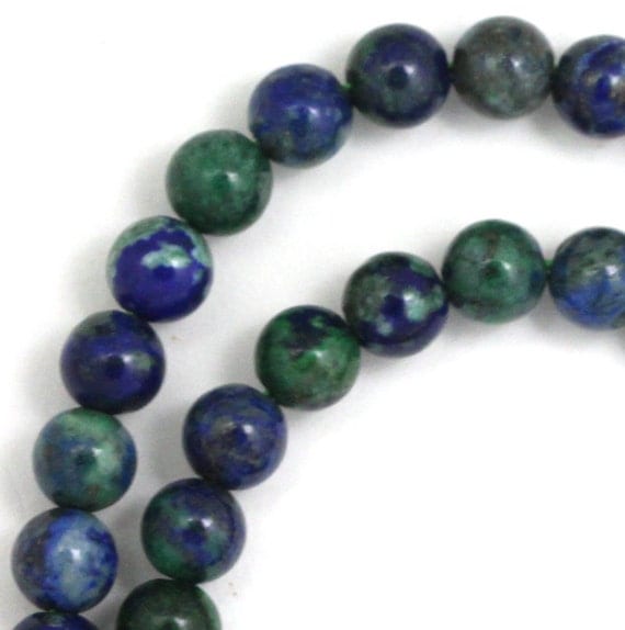 Azurite Beads 6mm Round Full Strand by ABeadSea on Etsy