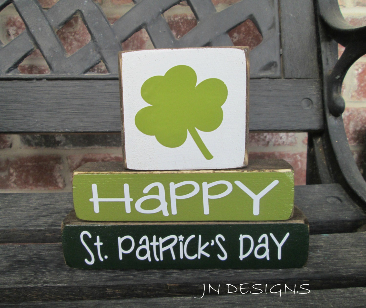 St Patrick's day wood blocks St PAtty day stacker by jjnewton