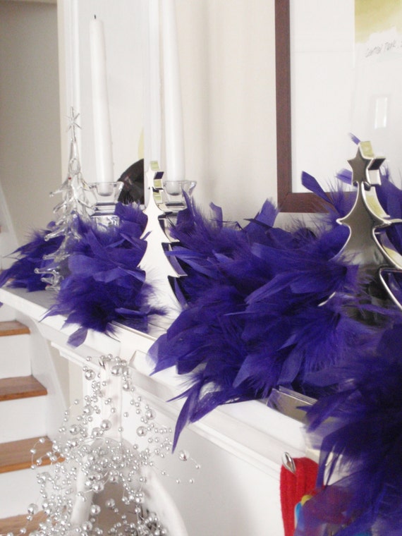 Christmas Purple Feather Garland Feather Decoration Ornament