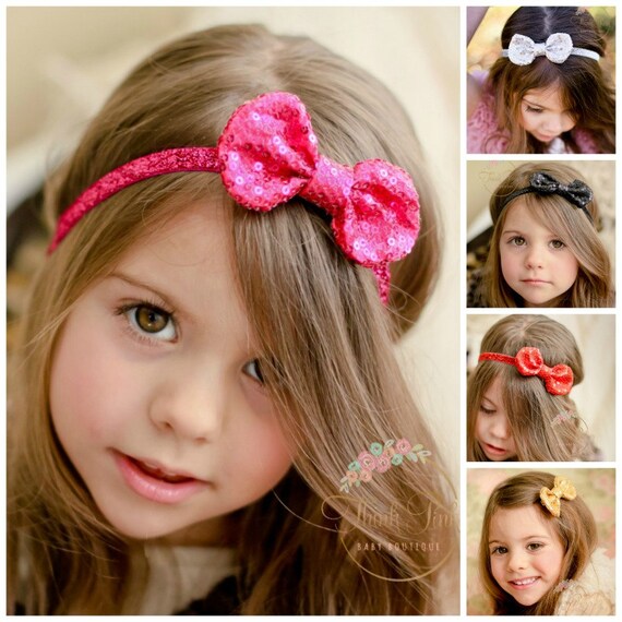 Baby Headbands,CHOOSE COLOR baby headband,Gold Baby Headband, Silver Headband, Red Baby Headband, Gold Bow Headband, Girls Headbands. by ThinkPinkBows