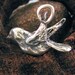 Sterling Silver Bird Charm - 1 Handcrafted Artisan Blue Bird Pendant - 17.75mm - AP31