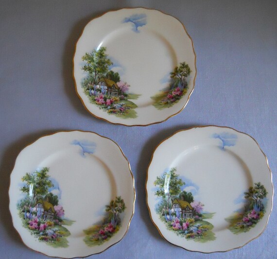 3 Royal Vale Bone China Homestead Cottage by SwanVintageFinds