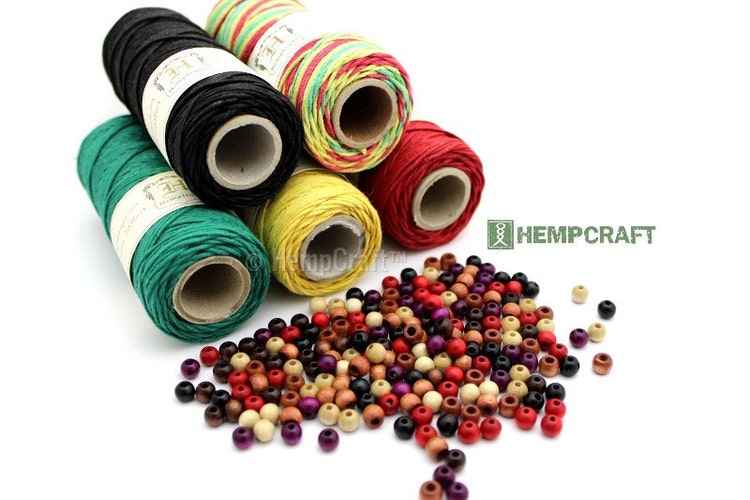 Rasta Hemp Jewelry Making Supplies Hemp Cord and Wood by HempCraft