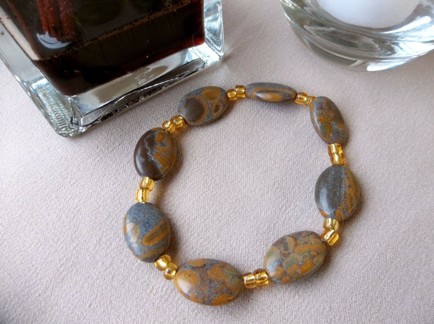 Chrysanthemum Stone Chakra Bracelet Positive Energy Bracelet