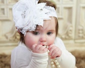 White Christening Baby Headband Baptism Blessing Accessories Infant Toddler Hair Kids
