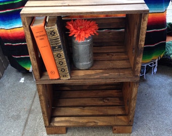 Handmade Wood Crate Night Stand (Original/Provincial)