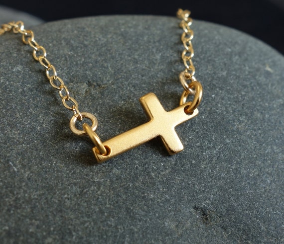 necklace, simple, necklace charm choker, cross necklace gift, sideways everyday, cross  charm