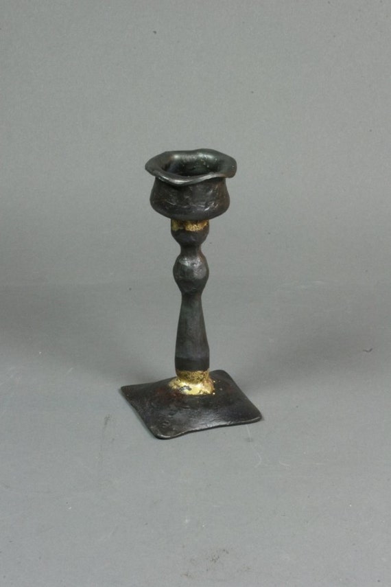 Forged iron candle holder -- i11451