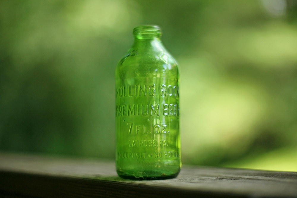 Vintage Rolling Rock 7 oz Green Glass Bottle Vintage Beer