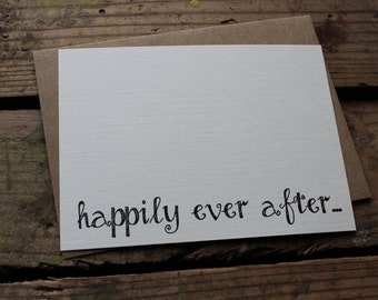 Wedding Thank You Cards with Envelopes / Happily Ever After / Rustic Calligraphy Font / Fairytale Wedding / Set of 10
