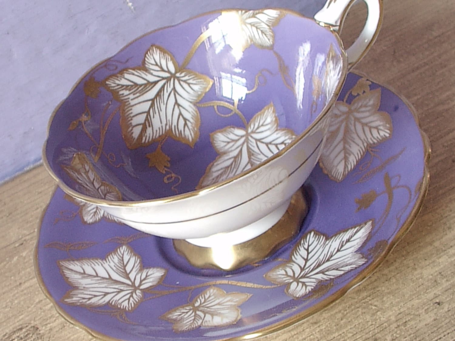 Antique Royal Stafford Purple tea cup and saucer by ShoponSherman