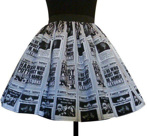 Harry Potter Dress, Skirt, The daily Prophet, Harry Potter, Rooby lane, UNIQUE CLOTHING, UK
