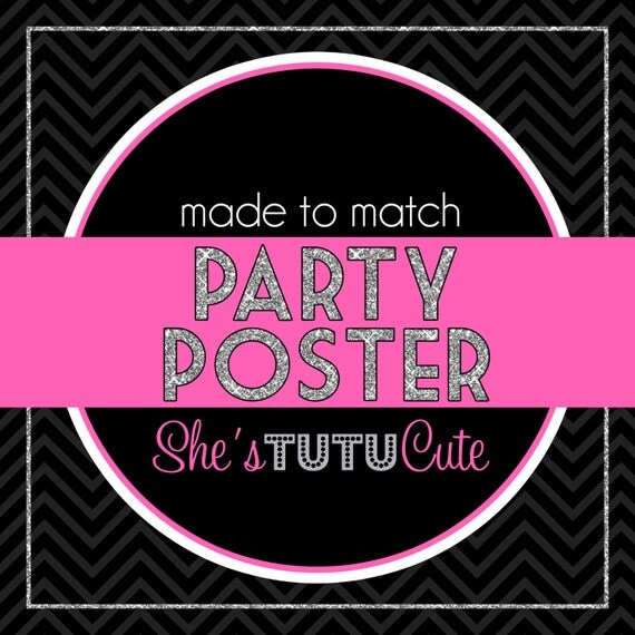 Matching "Welcome To My Party" Poster Digital File YOU-PRINT Il_570xn