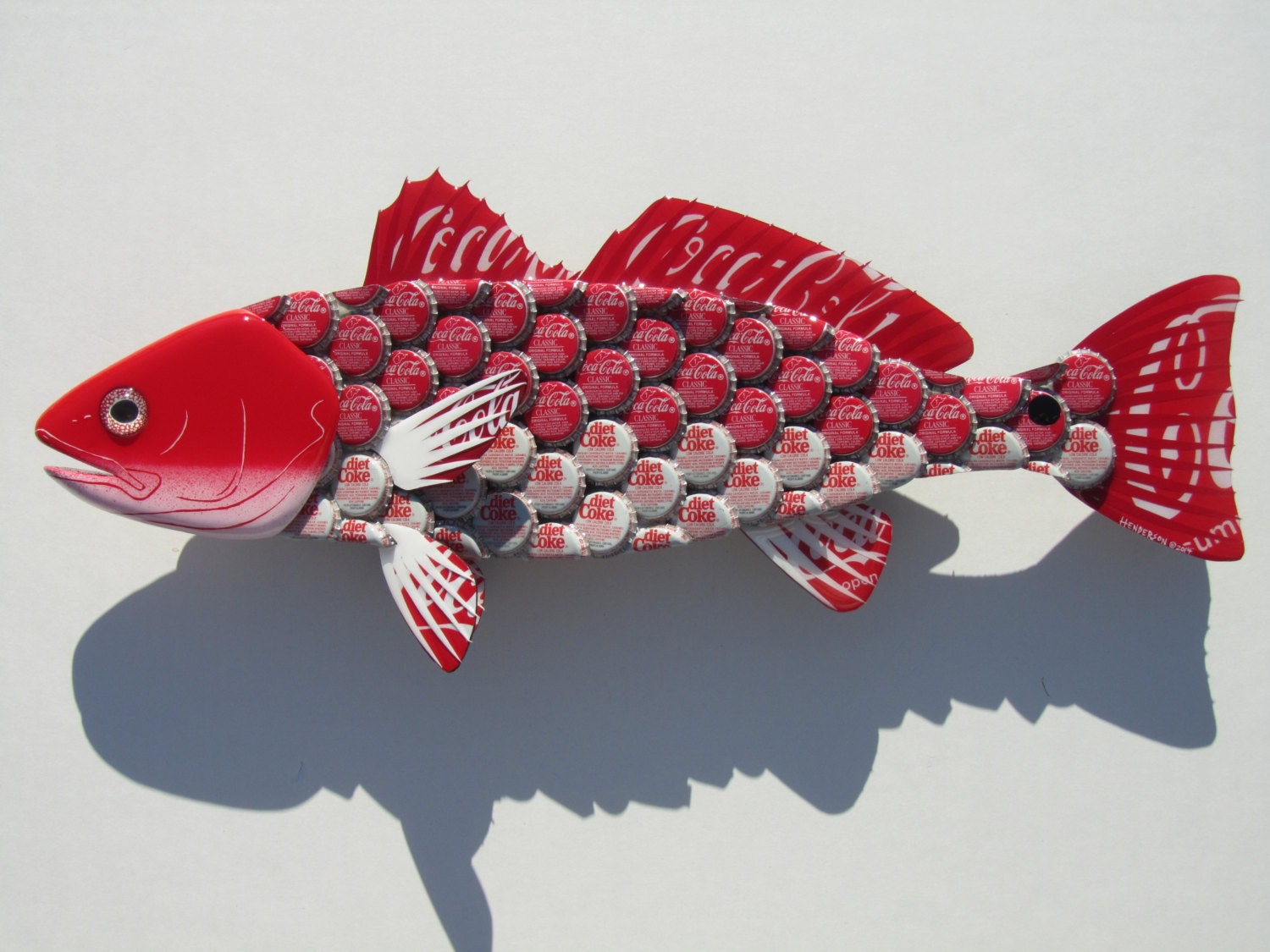 Red Fish Art Coke Bottle Cap Wall Art Red Drum Fish