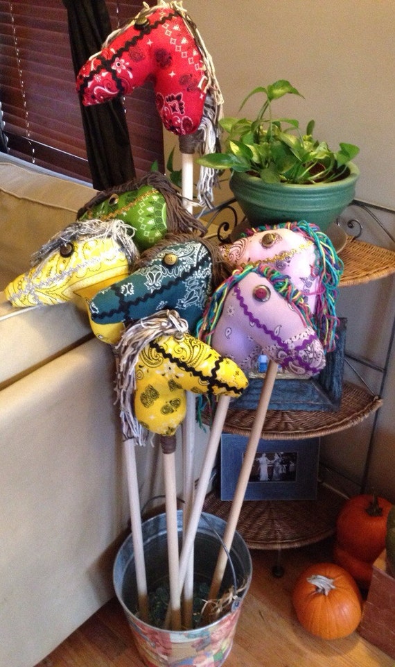 Bandana Stick Pony Hobby Horse Pretend Play by PoppysSunshine