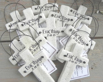baptism favors personalized cross dough salt christening