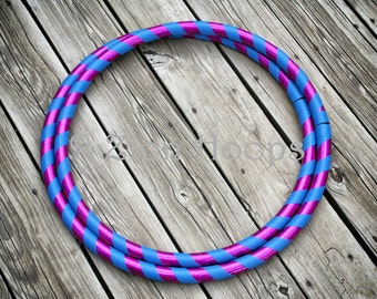 BUDGET Intermediate collapsible hula hoop // CUSTOM COLORS, tape, and diameter // Adult - Medium weight hoop // "The 2 taped Basic"
