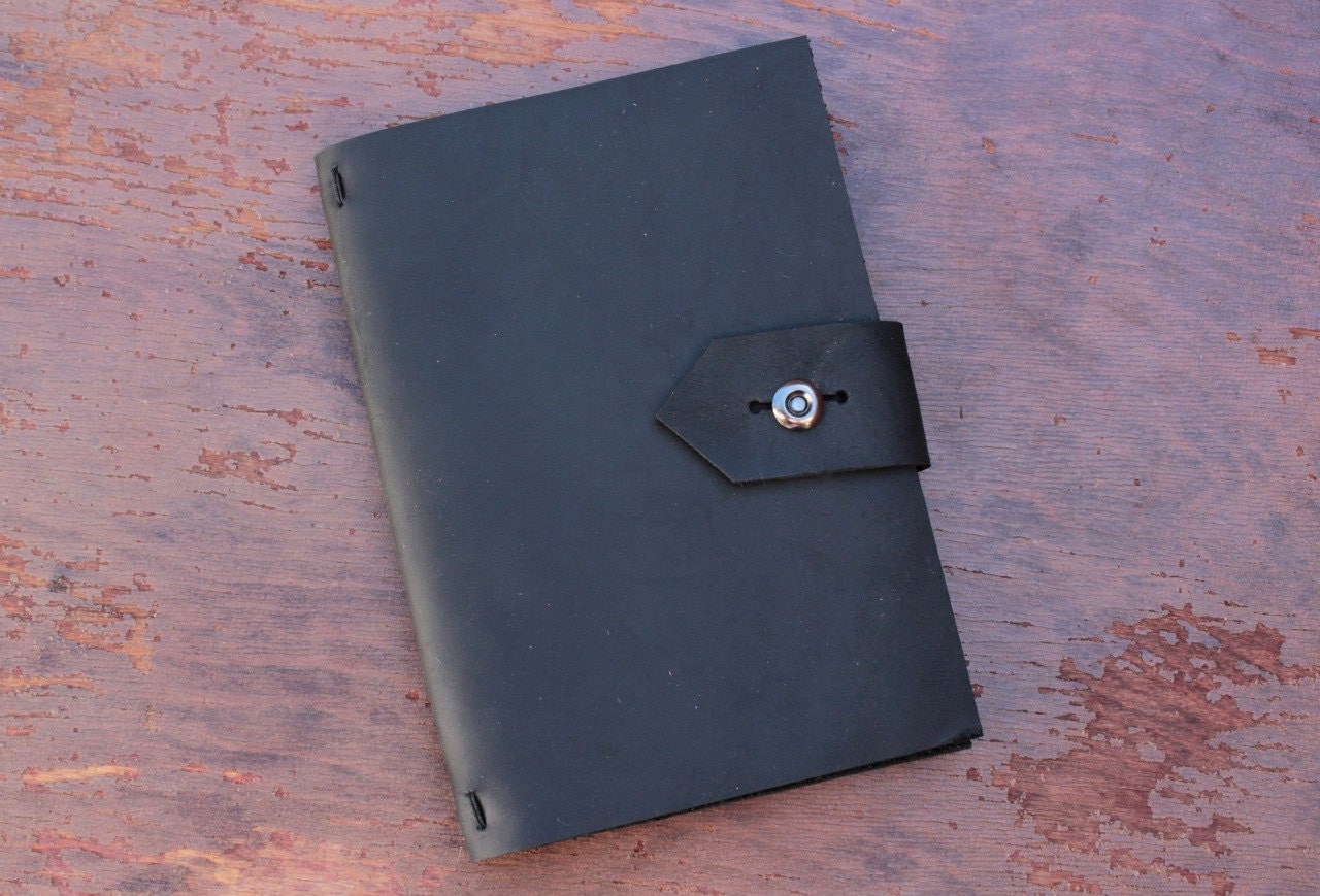 Leather Moleskine Cover for 2 9x14 cm notebooks pocket