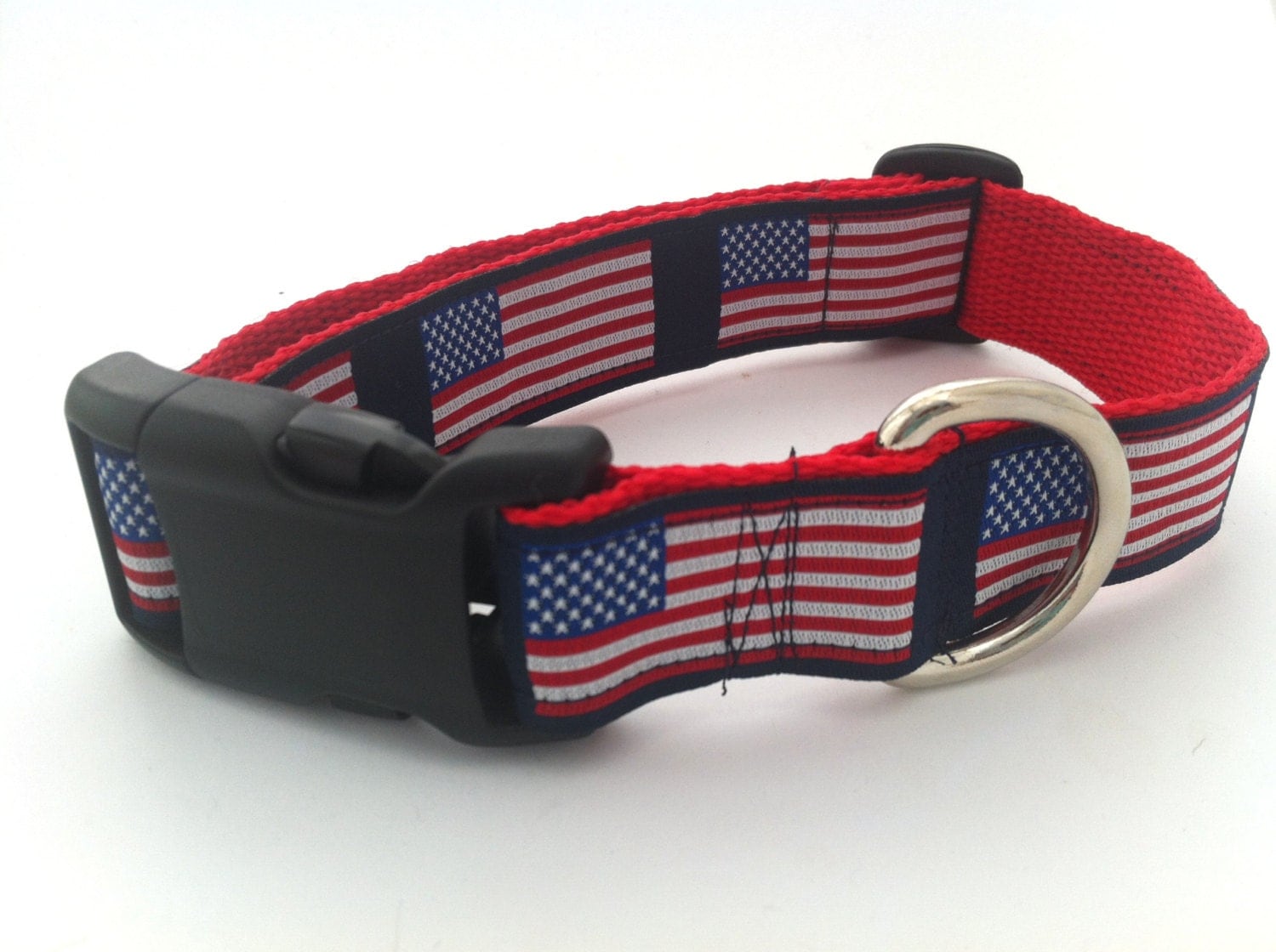 American Flag Adjustable Dog Collar