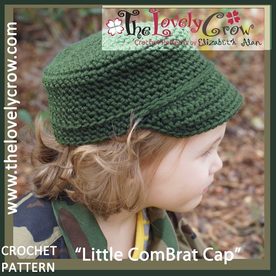 Military Hat Crochet Pattern Little ComBrat Cap by TheLovelyCrow