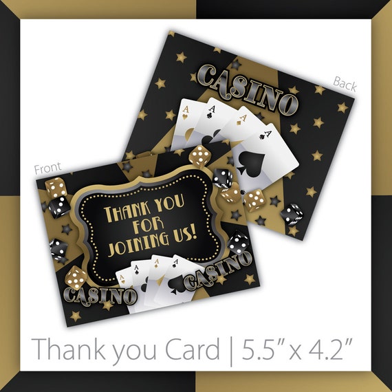 Casino Theme Party Thank You Cards