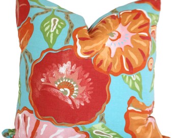 Thibaut Nassau Flower Decorative Pillow Covers 18x18, 20x20 or 22x22, or lumbar pillow, Floral pillow, Toss Pillow, Accent pillow